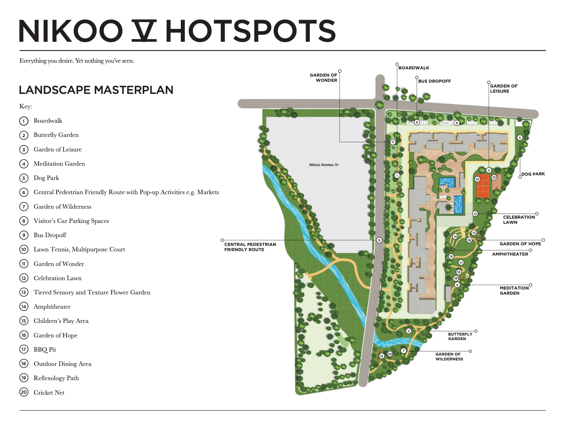 Nikoo Homes 5 master plan — towers, greens and amenities